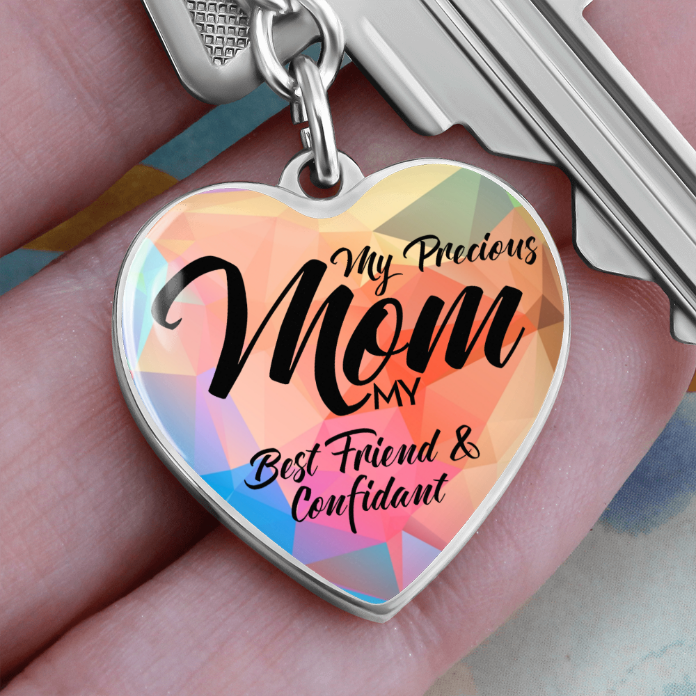 litzzy My Precious Mom - Graphic Heart Keychain - Litzzy Mother's Day Gifts Necklace Jewelry   
