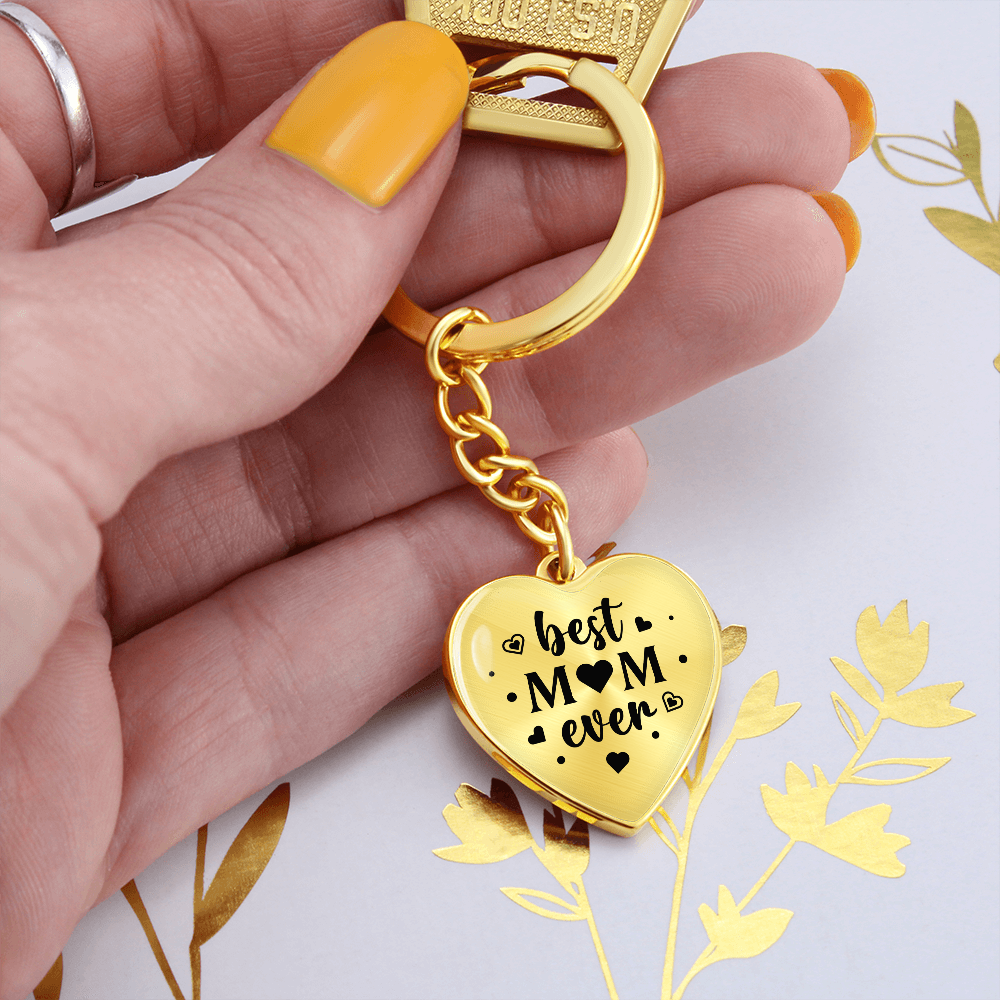 litzzy Best Mom Ever - Graphic Heart Keychain - Litzzy Mother's Day Gifts Necklace Necklaces   