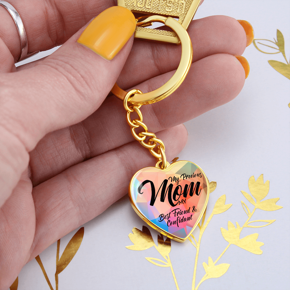 litzzy My Precious Mom - Graphic Heart Keychain - Litzzy Mother's Day Gifts Necklace Jewelry   