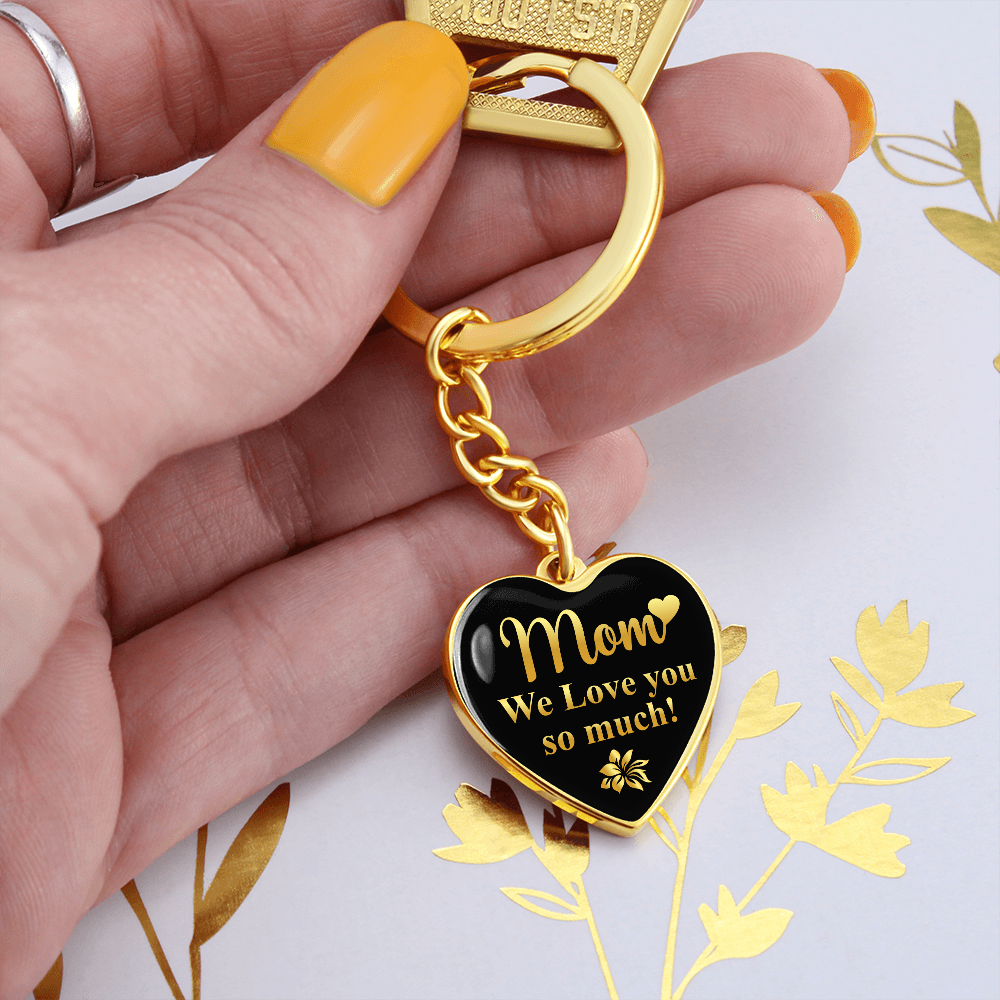 litzzy Mom We Love You So Much - Graphic Heart Keychain - Litzzy Mother's Day Gifts Necklace Jewelry   
