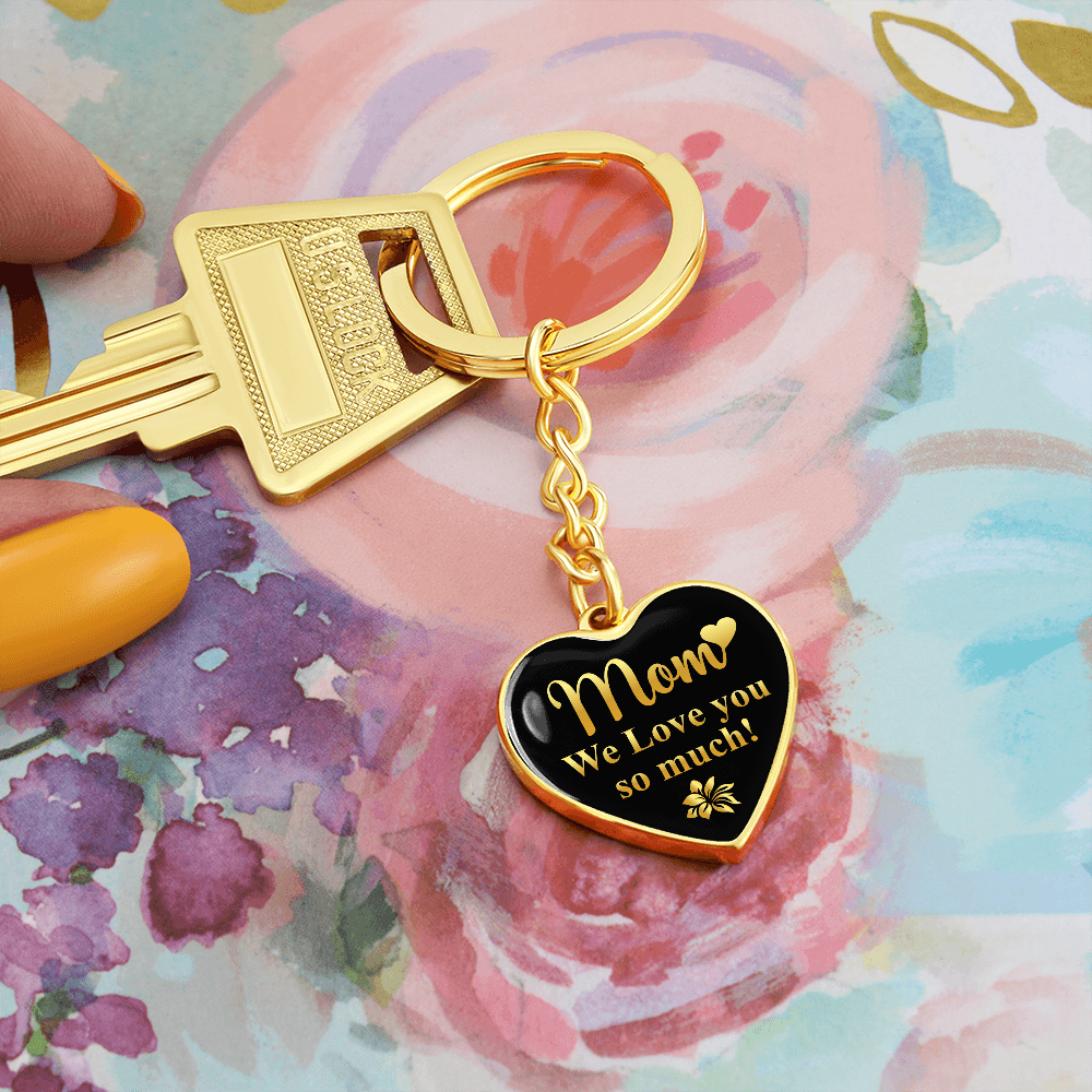 litzzy Mom We Love You So Much - Graphic Heart Keychain - Litzzy Mother's Day Gifts Necklace Jewelry   