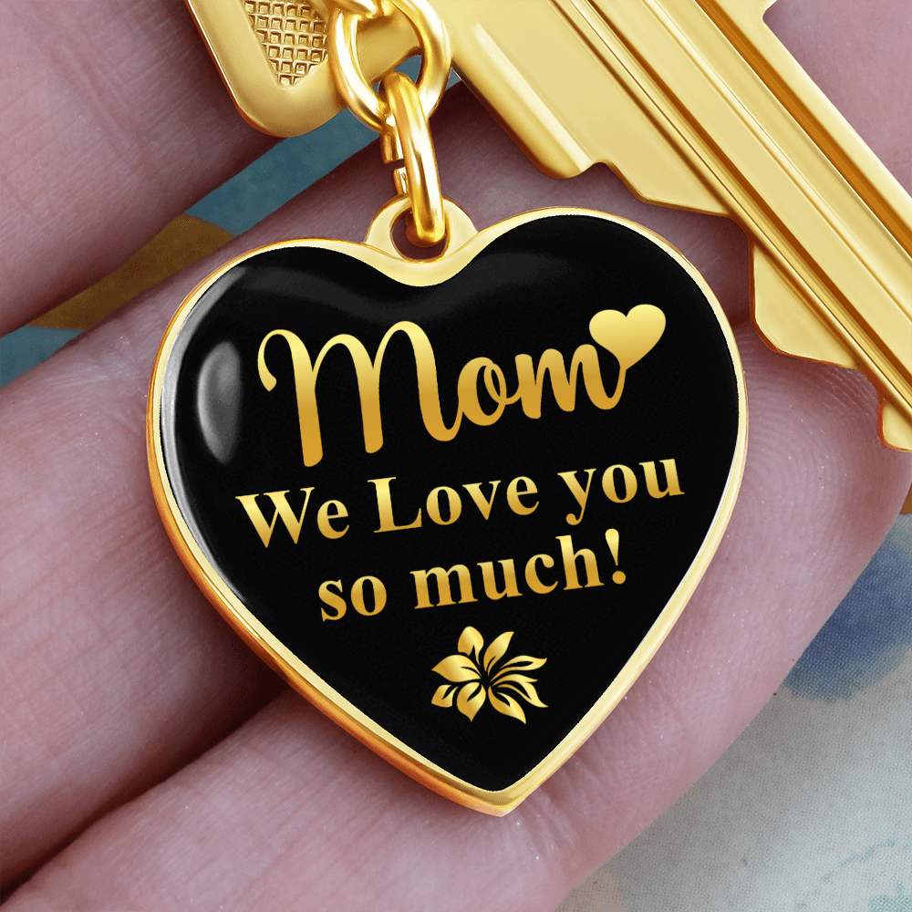 litzzy Mom We Love You So Much - Graphic Heart Keychain - Litzzy Mother's Day Gifts Necklace Jewelry   