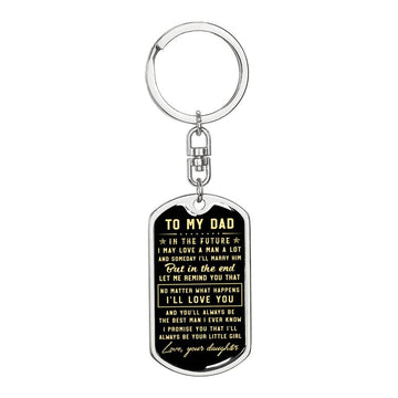 litzzy To my Dad I’ll always be your little girl - Dog Tag Pendant Keychain Jewelry Dog Tag with Swivel Keychain (Steel) No 