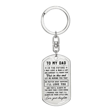 litzzy To my Dad I’ll always be your little girl - Dog Tag Pendant Keychain Jewelry Dog Tag with Swivel Keychain (Steel) No 