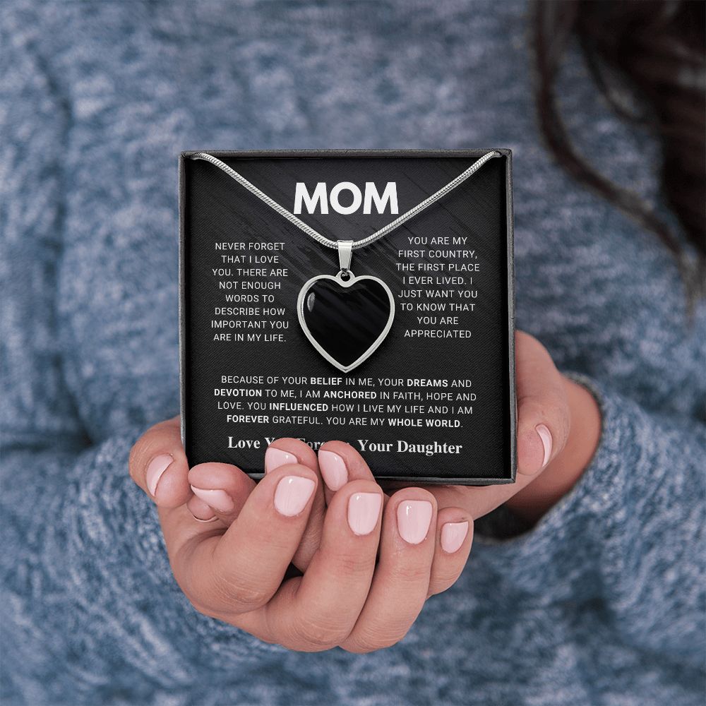 litzzy Mom - Whole World - Photo Heart Pendant Necklace Gift Jewelry   