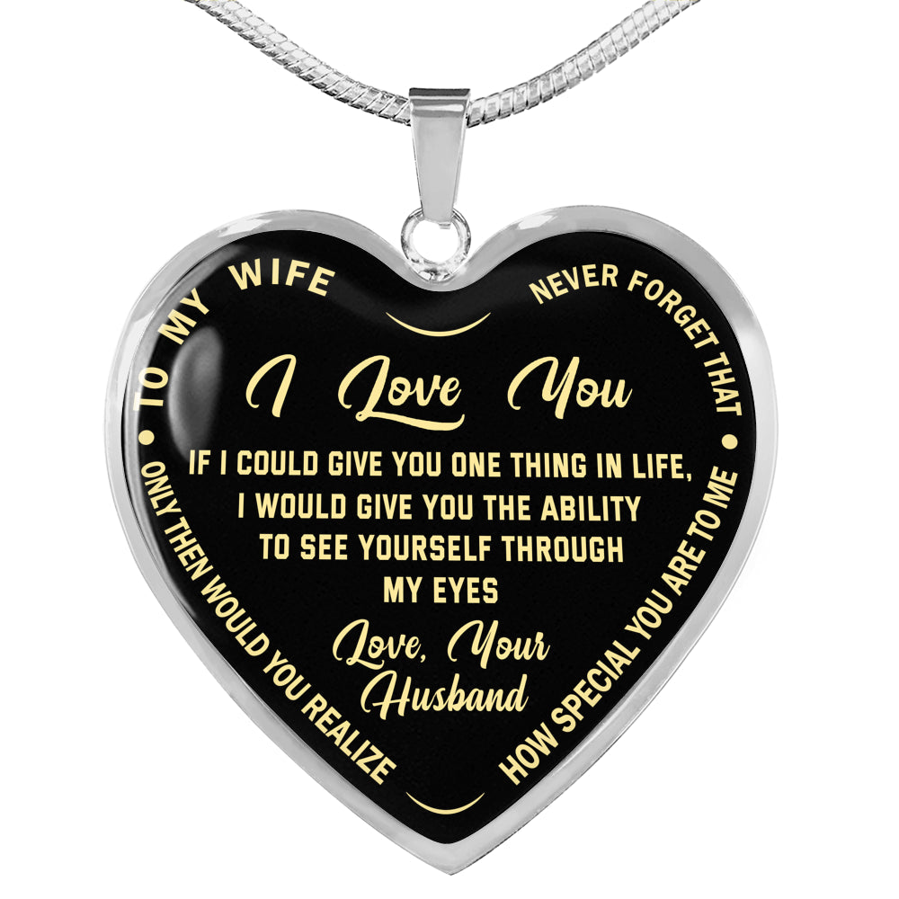 litzzy Personalized Wife Necklace - To my Wife Never forget that I love you Gifts for Birthday or Any Occasion - Husband to Wife, Gift For My Wife, Romantic Wife Gift, Wife Birthday Surprise Jewelry   