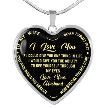 litzzy Personalized Wife Necklace - To my Wife Never forget that I love you Gifts for Birthday or Any Occasion - Husband to Wife, Gift For My Wife, Romantic Wife Gift, Wife Birthday Surprise Jewelry   
