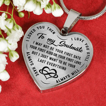 litzzy Personalized Wife Necklace - To My Soulmate - Last Everything - Heart Luxury Necklace - Husband to Wife, Gift For My Wife, Romantic Wife Gift, Wife Birthday Surprise Jewelry   