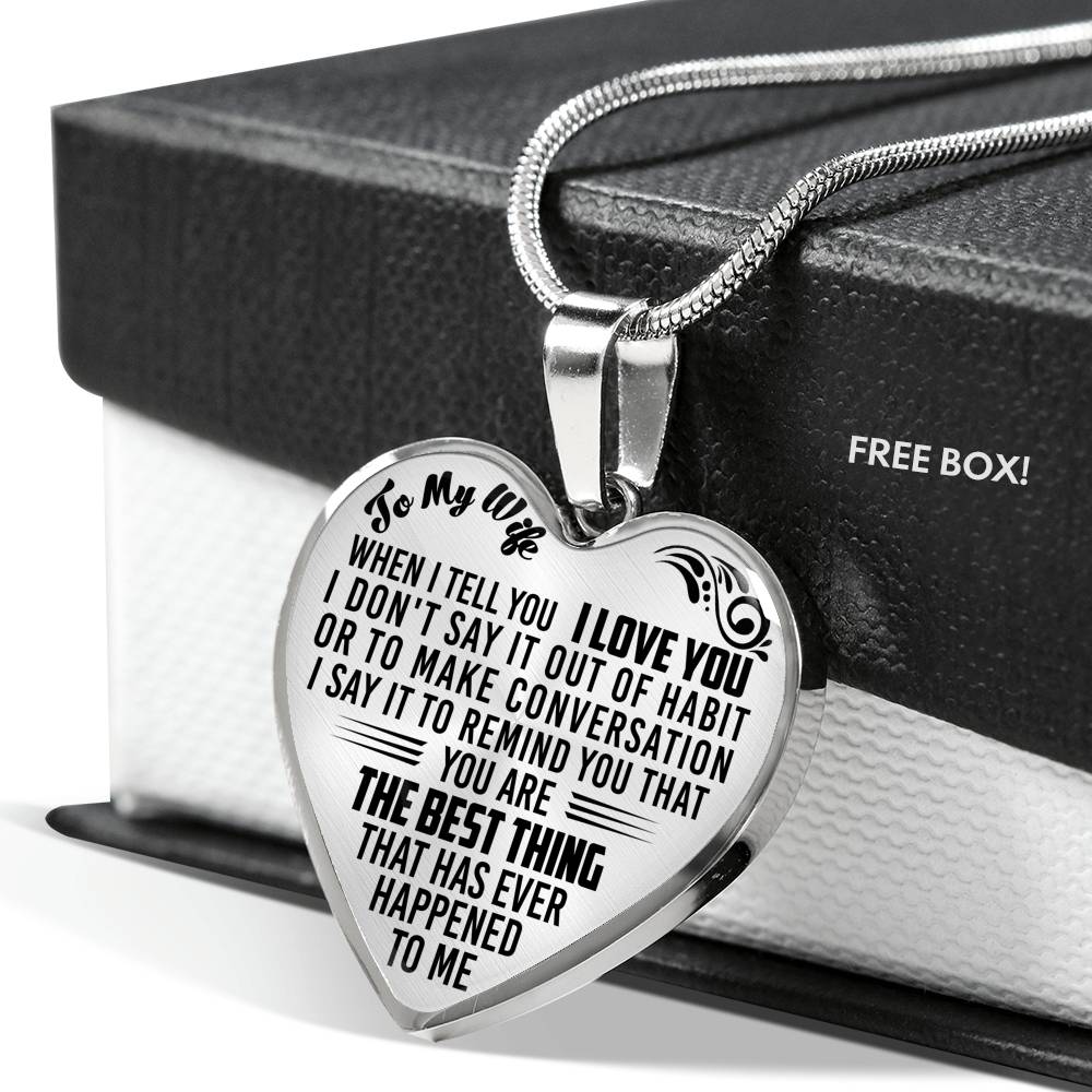 litzzy To My Wife Necklace When I tell I Love You - Necklace Gift For Her, Wife, Girlfriend, Anniversary, Wedding, Valentine, Birthday with Message Card Jewelry   
