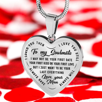 litzzy Personalized Wife Necklace - To My Soulmate - Last Everything - Heart Luxury Necklace - Husband to Wife, Gift For My Wife, Romantic Wife Gift, Wife Birthday Surprise Jewelry   
