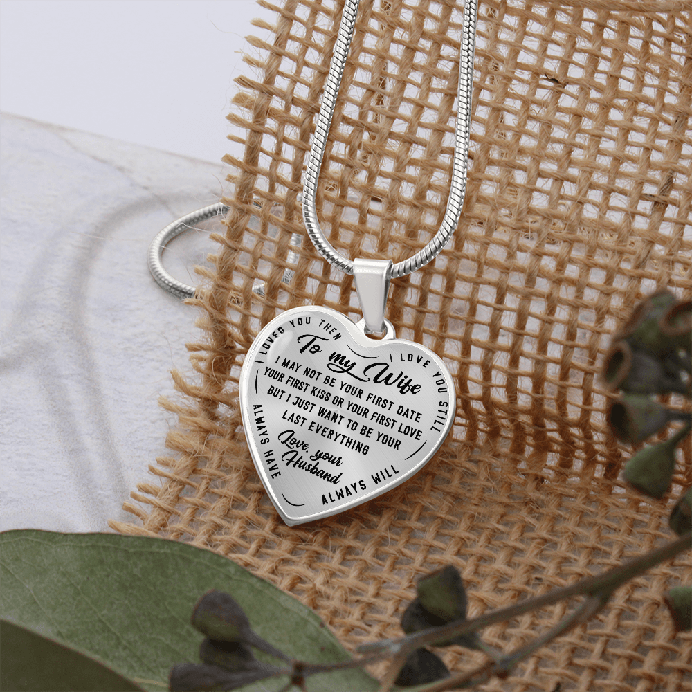 litzzy Personalized Wife Necklace - To My Wife - Last Everything - Luxury Heart Necklace - Husband to Wife, Gift For My Wife, Romantic Wife Gift, Wife Birthday Surprise Jewelry   