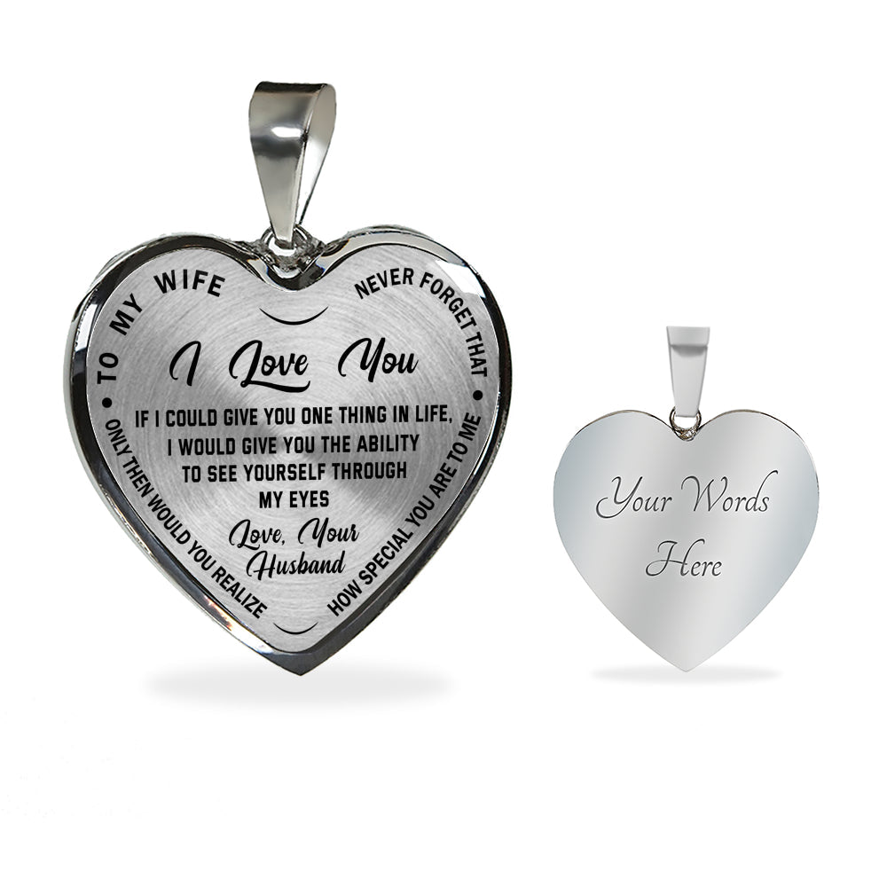 litzzy To My Wife Never Forget That I Love You - Gift For Christmas, Birthday, Anniversary - Necklace Gift For Her, Wife, Girlfriend, Anniversary, Wedding, Valentine, Birthday with Message Card Jewelry Luxury Necklace (Silver) Yes 