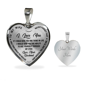litzzy To My Wife Never Forget That I Love You - Gift For Christmas, Birthday, Anniversary - Necklace Gift For Her, Wife, Girlfriend, Anniversary, Wedding, Valentine, Birthday with Message Card Jewelry Luxury Necklace (Silver) Yes 