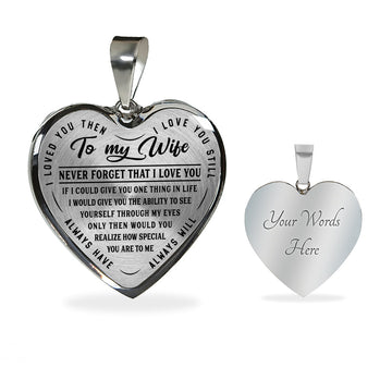 litzzy To My Wife - Never Forget That I Love You - Heart Luxury Necklace - Necklace Gift For Her, Wife, Girlfriend, Anniversary, Wedding, Valentine, Birthday with Message Card Jewelry Luxury Necklace (Silver) Yes 