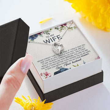 litzzy To My Wife, The Only Thing Better Than Having You As My Wife Is Our Children Having You As Their Mommy - Forever Love Necklace - Necklace Gift For Her, Wife, Girlfriend, Anniversary, Wedding, Valentine, Birthday with Message Card Jewelry   