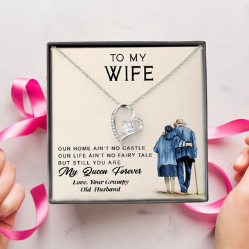 litzzy To My Wife - You Are My Queen Forever - Necklace Gift For Her, Wife, Girlfriend, Anniversary, Wedding, Valentine, Birthday with Message Card Jewelry Standard Box  