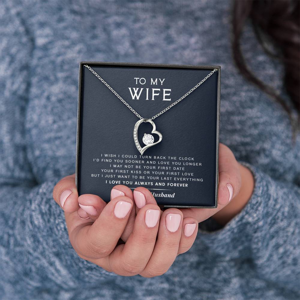 litzzy To My Wife - Turn Back The Clock - Gift For Valentine, Birthday, Anniversary - Necklace Gift For Her, Wife, Girlfriend, Anniversary, Wedding, Valentine, Birthday with Message Card Jewelry   
