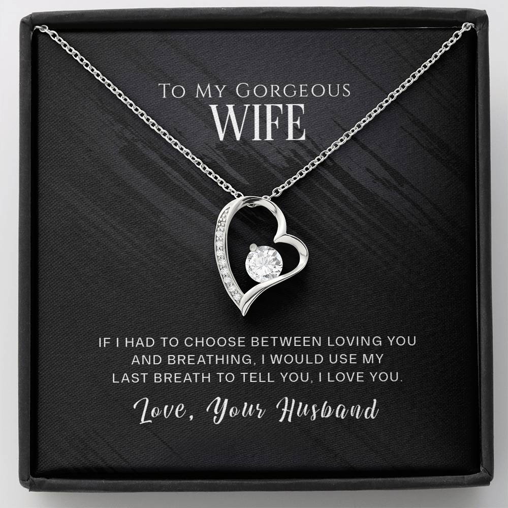 litzzy To My Wife - If I had to choose - Forever Love Necklace - Gifts For Wife Necklace Valentines Day Custom Made Romantic Gift For My Best Wife Ever Jewelry   