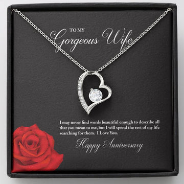 litzzy To My Gorgeous Wife Forever Love Necklace - Valentines Day Custom Made Romantic Gift For My Best Wife Ever Jewelry   