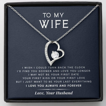 litzzy To My Wife - Turn Back The Clock - Gift For Valentine, Birthday, Anniversary - Necklace Gift For Her, Wife, Girlfriend, Anniversary, Wedding, Valentine, Birthday with Message Card Jewelry Standard Box  