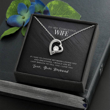 litzzy To My Wife - If I had to choose - Forever Love Necklace - Gifts For Wife Necklace Valentines Day Custom Made Romantic Gift For My Best Wife Ever Jewelry   
