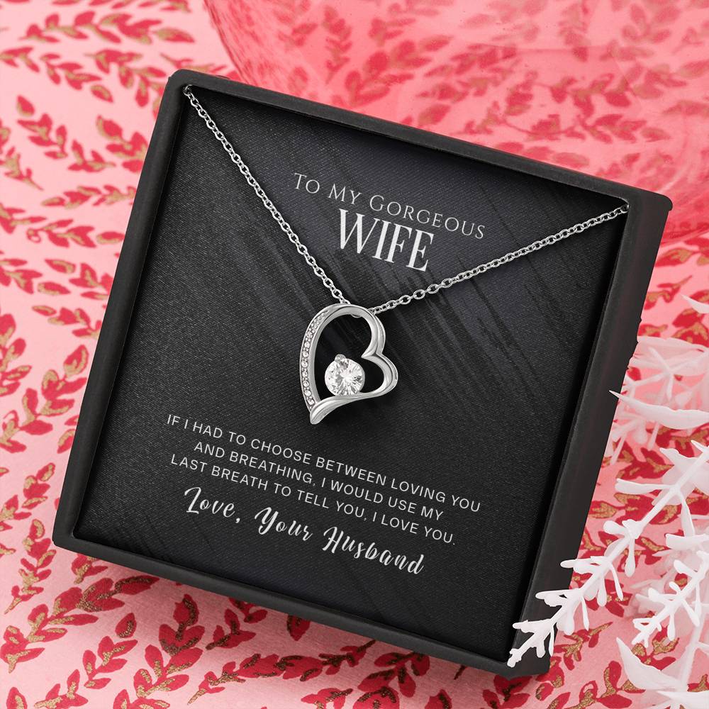 litzzy To My Wife - If I had to choose - Forever Love Necklace - Gifts For Wife Necklace Valentines Day Custom Made Romantic Gift For My Best Wife Ever Jewelry   