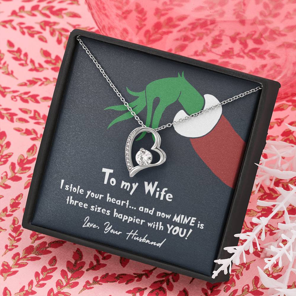 litzzy To My Wife - I Stole Your Heart - Forever Love Necklace - Necklace Gift For Her, Wife, Girlfriend, Anniversary, Wedding, Valentine, Birthday with Message Card Jewelry   