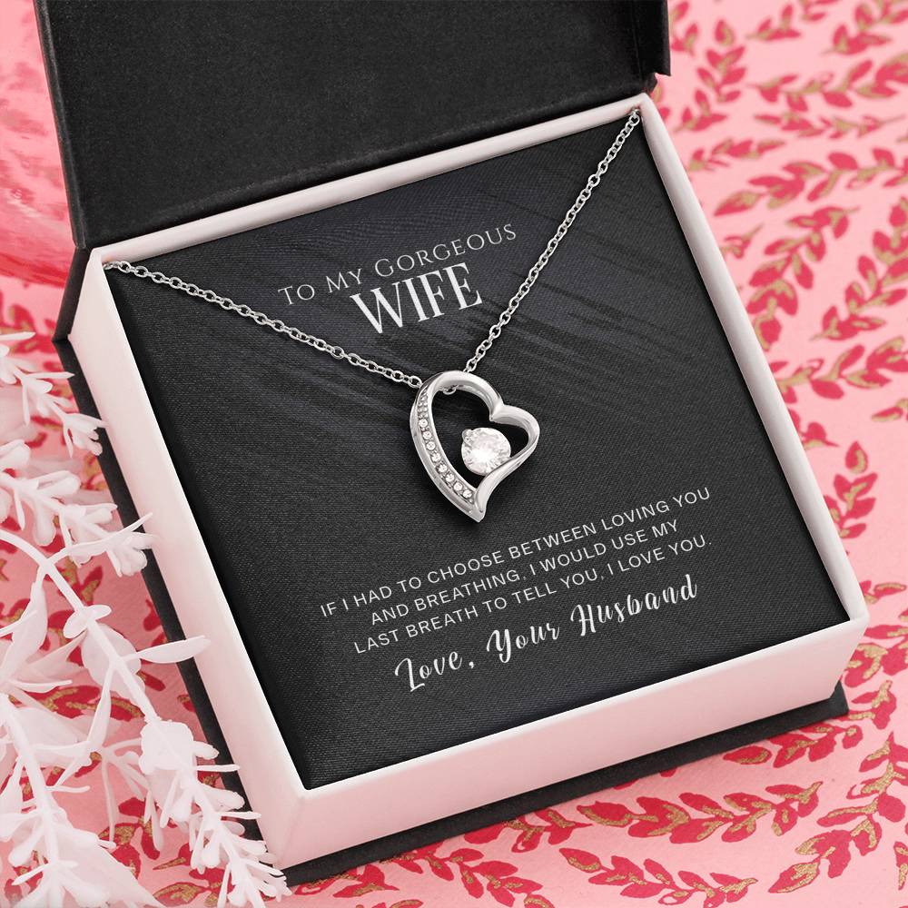 litzzy To My Wife - If I had to choose - Forever Love Necklace - Gifts For Wife Necklace Valentines Day Custom Made Romantic Gift For My Best Wife Ever Jewelry   