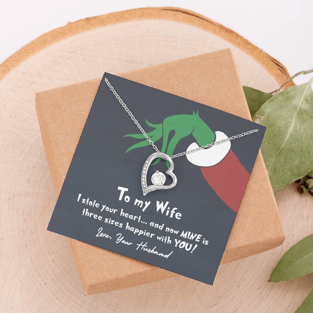 litzzy To My Wife - I Stole Your Heart - Forever Love Necklace - Necklace Gift For Her, Wife, Girlfriend, Anniversary, Wedding, Valentine, Birthday with Message Card Jewelry   