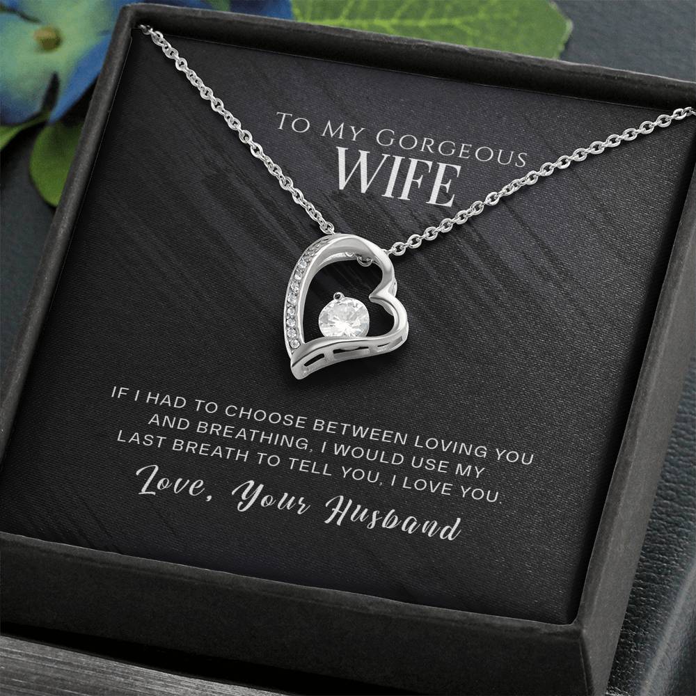 litzzy To My Wife - If I had to choose - Forever Love Necklace - Gifts For Wife Necklace Valentines Day Custom Made Romantic Gift For My Best Wife Ever Jewelry Classic Two Tone  
