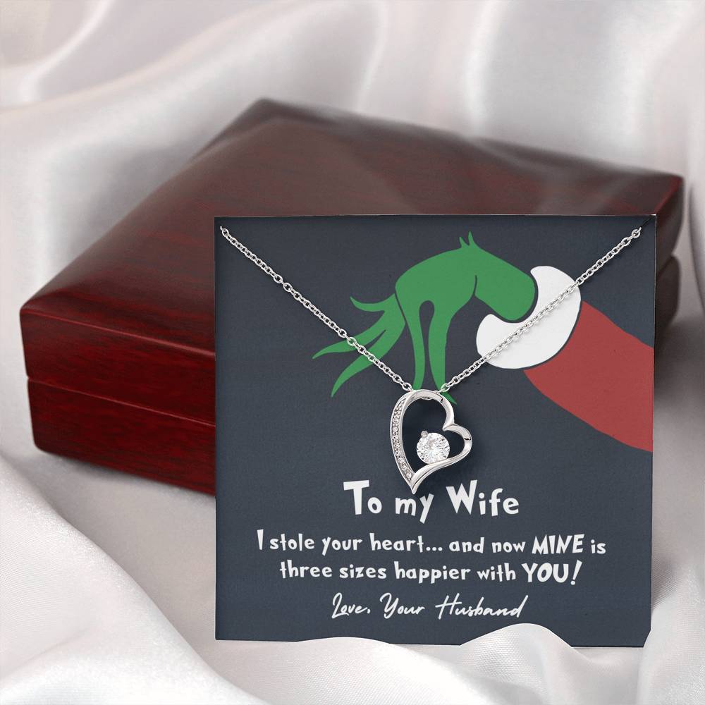 litzzy To My Wife - I Stole Your Heart - Forever Love Necklace - Necklace Gift For Her, Wife, Girlfriend, Anniversary, Wedding, Valentine, Birthday with Message Card Jewelry   