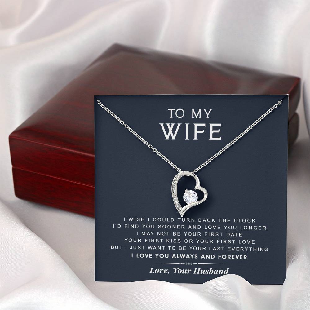 litzzy To My Wife - Turn Back The Clock - Gift For Valentine, Birthday, Anniversary - Necklace Gift For Her, Wife, Girlfriend, Anniversary, Wedding, Valentine, Birthday with Message Card Jewelry   