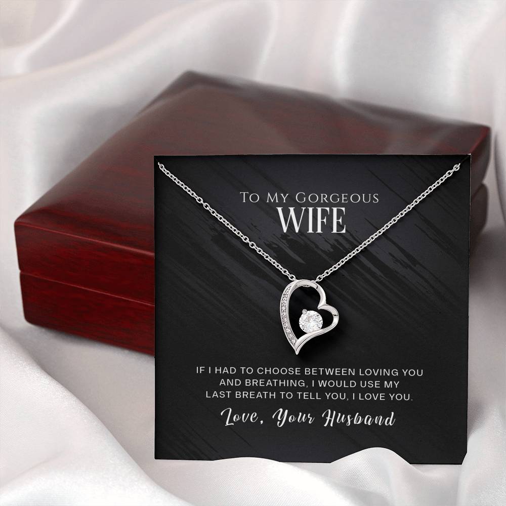 litzzy To My Wife - If I had to choose - Forever Love Necklace - Gifts For Wife Necklace Valentines Day Custom Made Romantic Gift For My Best Wife Ever Jewelry   