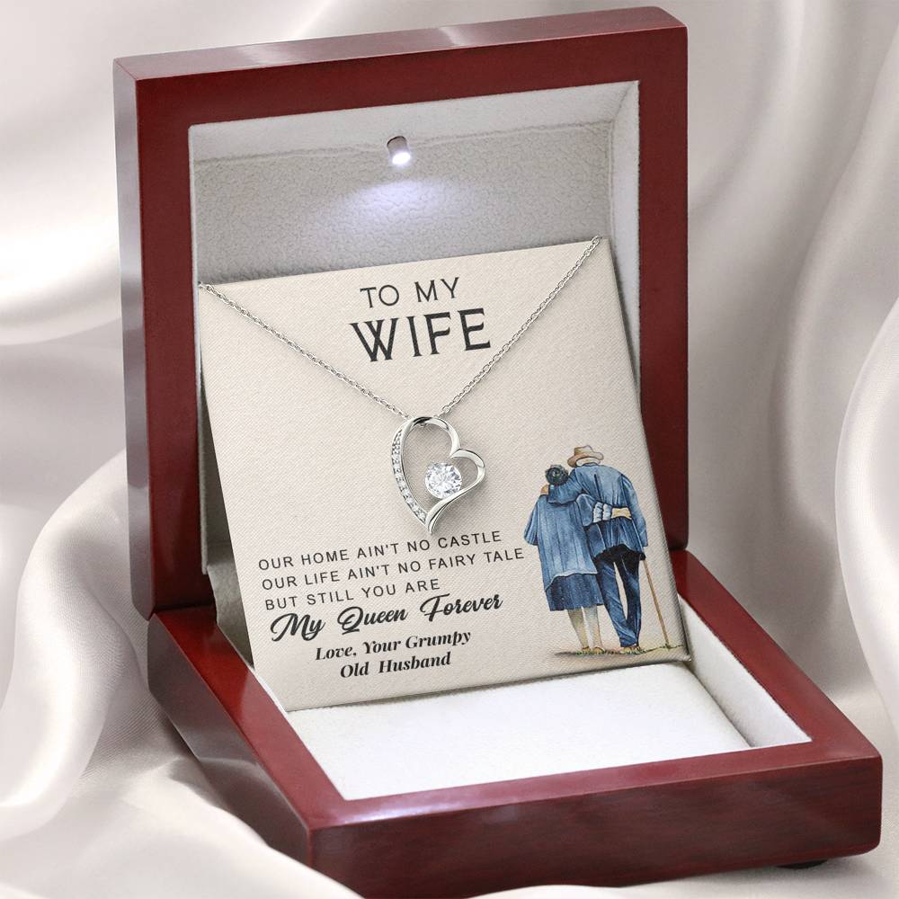 litzzy To My Wife - You Are My Queen Forever - Necklace Gift For Her, Wife, Girlfriend, Anniversary, Wedding, Valentine, Birthday with Message Card Jewelry   