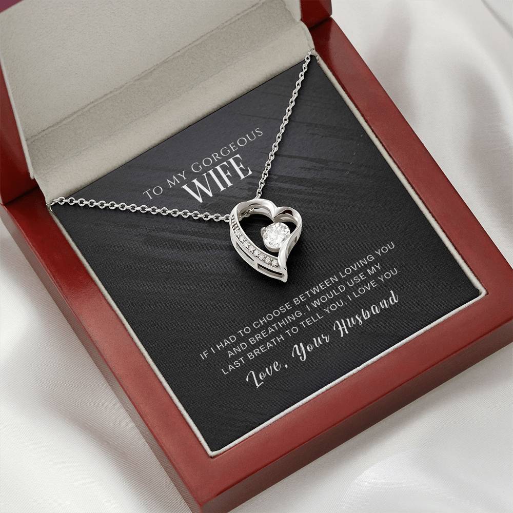 litzzy To My Wife - If I had to choose - Forever Love Necklace - Gifts For Wife Necklace Valentines Day Custom Made Romantic Gift For My Best Wife Ever Jewelry   