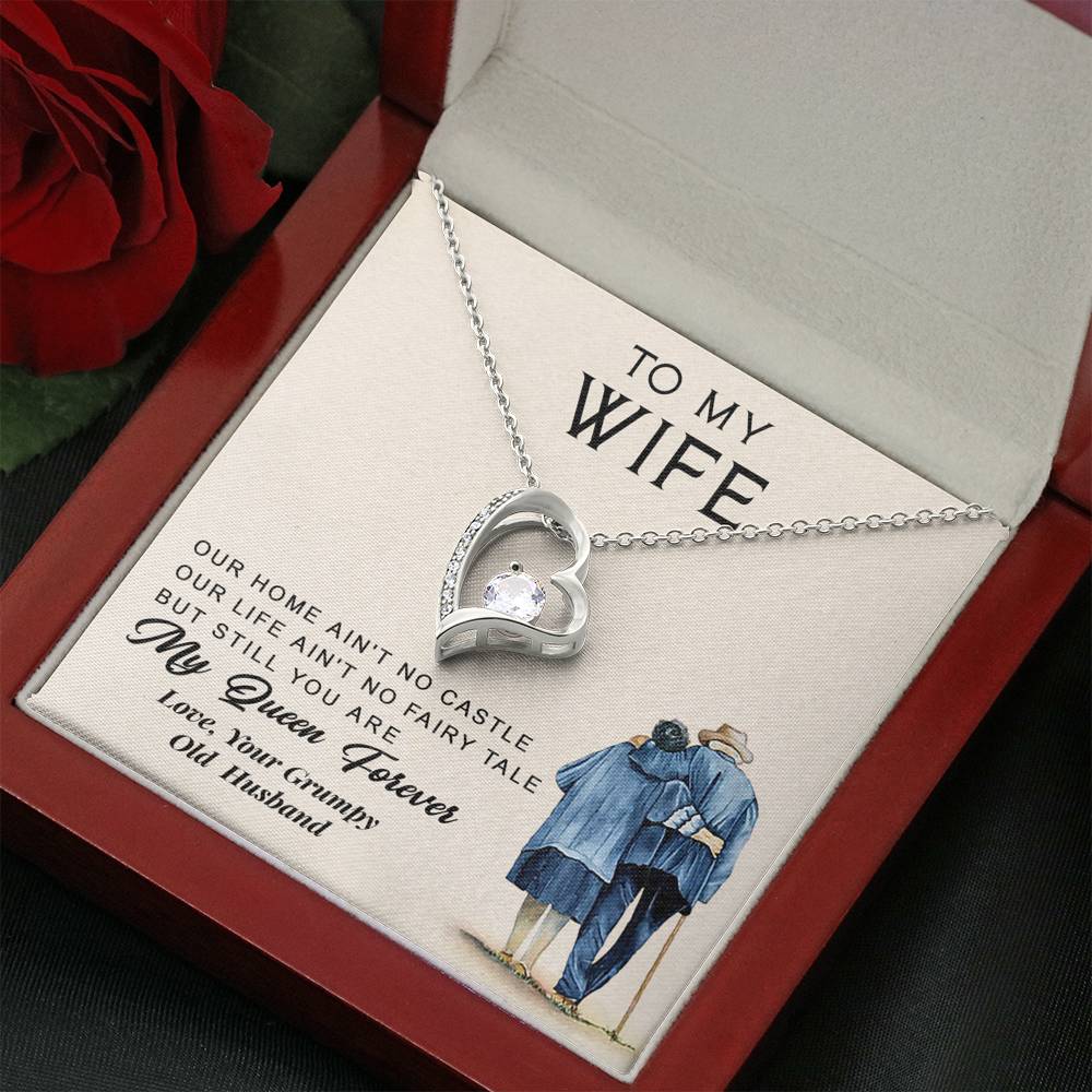 litzzy To My Wife - You Are My Queen Forever - Necklace Gift For Her, Wife, Girlfriend, Anniversary, Wedding, Valentine, Birthday with Message Card Jewelry   