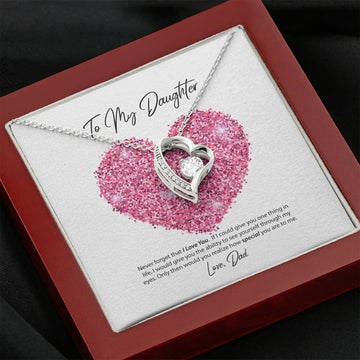 litzzy Necklace Gift For Daughter From Dad, Litzzy To My Daughter Jewelry Luxury Box  