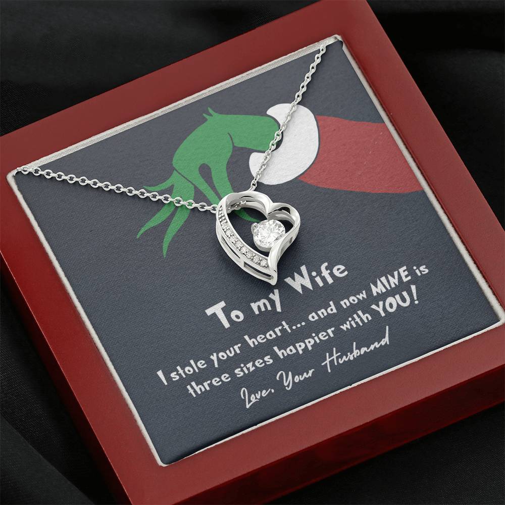 litzzy To My Wife - I Stole Your Heart - Forever Love Necklace - Necklace Gift For Her, Wife, Girlfriend, Anniversary, Wedding, Valentine, Birthday with Message Card Jewelry   