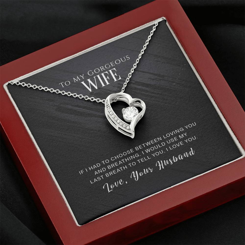 litzzy To My Wife - If I had to choose - Forever Love Necklace - Gifts For Wife Necklace Valentines Day Custom Made Romantic Gift For My Best Wife Ever Jewelry   
