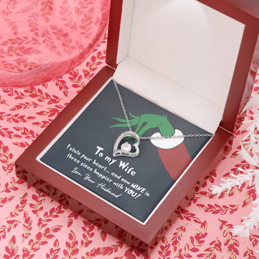 litzzy To My Wife - I Stole Your Heart - Forever Love Necklace - Necklace Gift For Her, Wife, Girlfriend, Anniversary, Wedding, Valentine, Birthday with Message Card Jewelry   