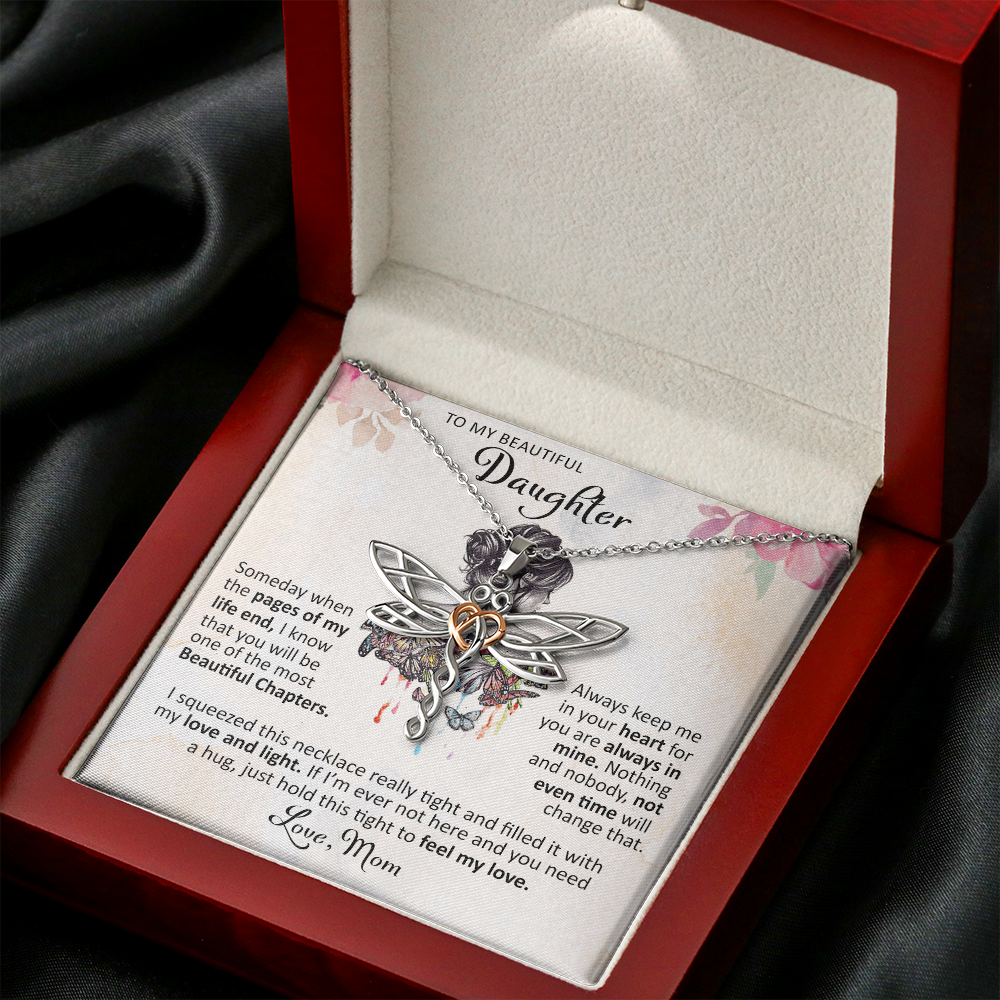 litzzy To My Beautiful Daughter - Someday When The Pages - Dragonfly Necklace jewelry   