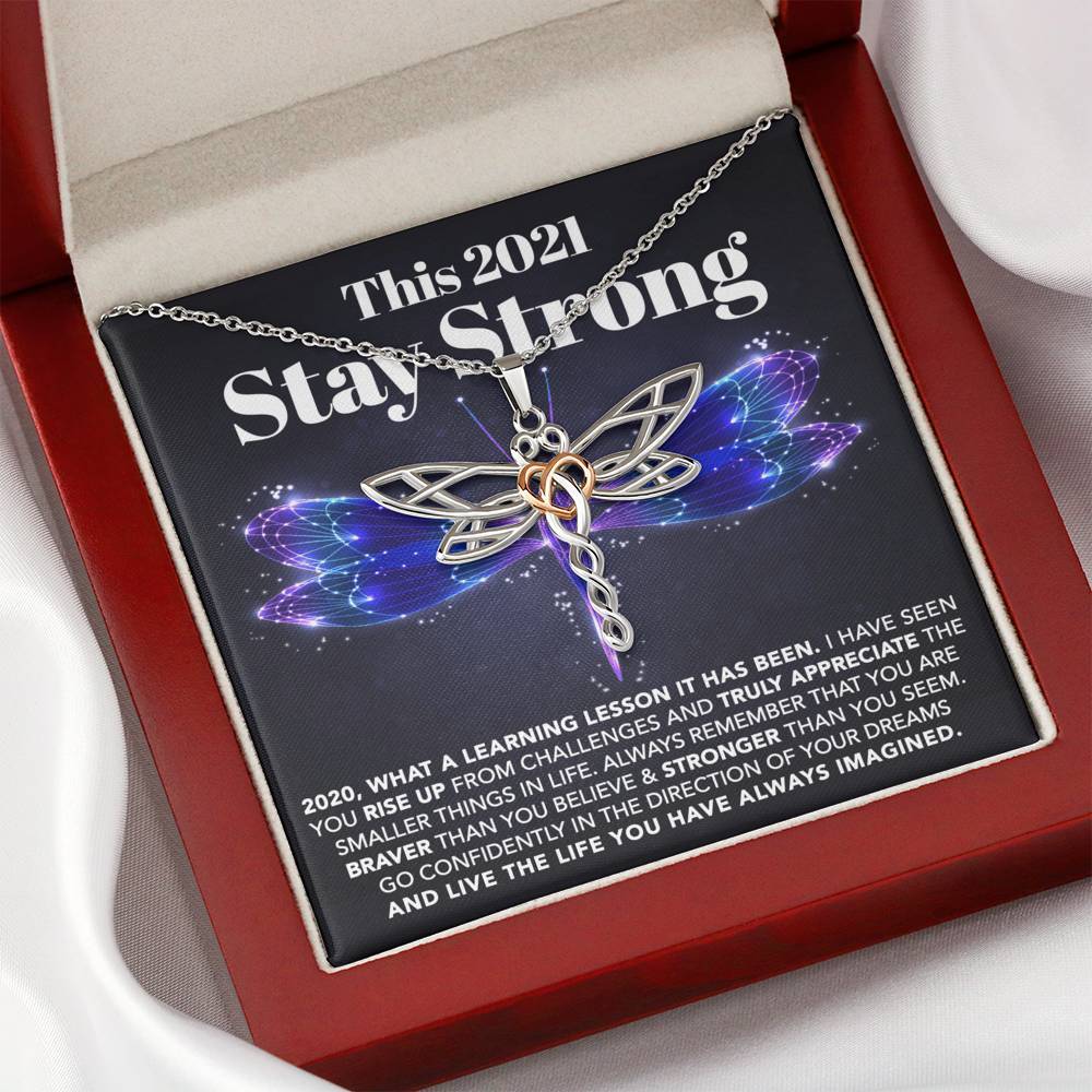 litzzy This 2021 - Stay Strong - Dragonfly Necklace Jewelry   