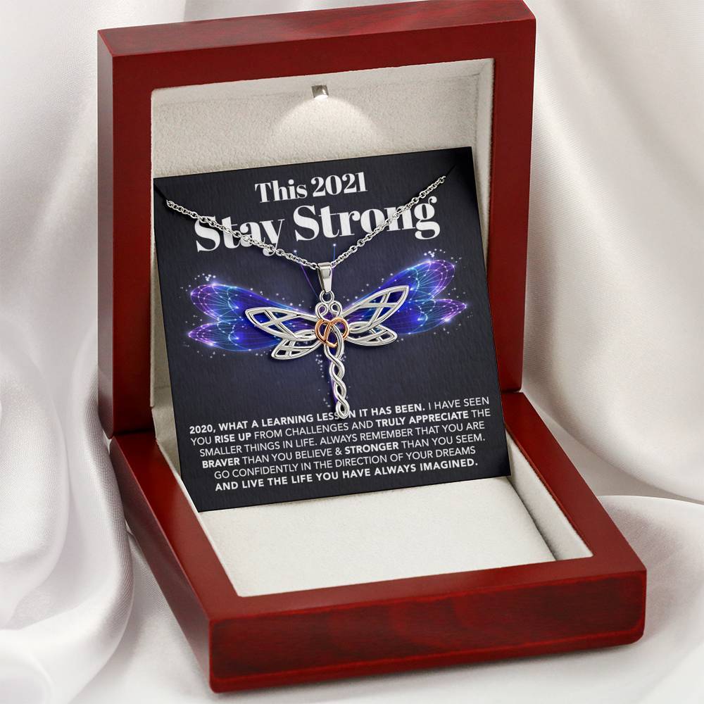 litzzy This 2021 - Stay Strong - Dragonfly Necklace Jewelry   