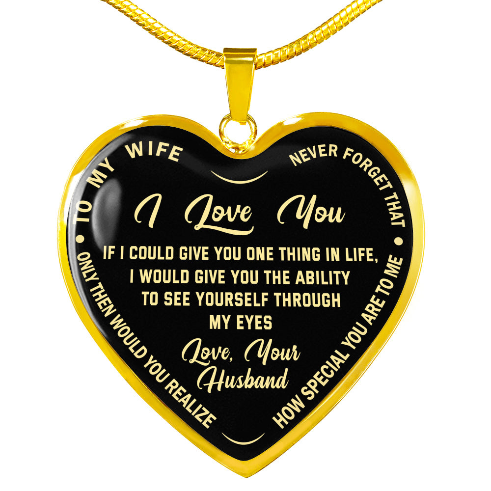 litzzy Personalized Wife Necklace - To my Wife Never forget that I love you Gifts for Birthday or Any Occasion - Husband to Wife, Gift For My Wife, Romantic Wife Gift, Wife Birthday Surprise Jewelry   