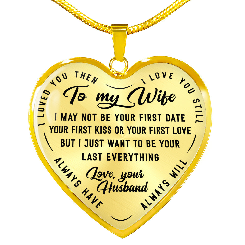 litzzy To My Wife - Last Everything - Luxury Heart Necklace - Necklace Gift For Her, Wife, Girlfriend, Anniversary, Wedding, Valentine, Birthday with Message Card Jewelry   