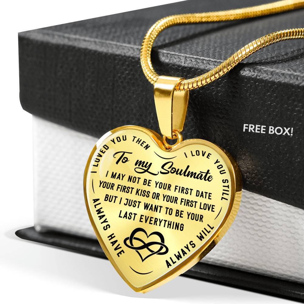 litzzy To My Soulmate - Last Everything - Heart Luxury Necklace - Necklace Gift For Her, Wife, Girlfriend, Anniversary, Wedding, Valentine, Birthday with Message Card Jewelry   