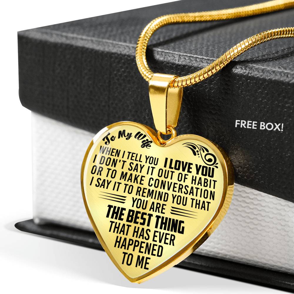 litzzy To My Wife Necklace When I tell I Love You - Necklace Gift For Her, Wife, Girlfriend, Anniversary, Wedding, Valentine, Birthday with Message Card Jewelry   