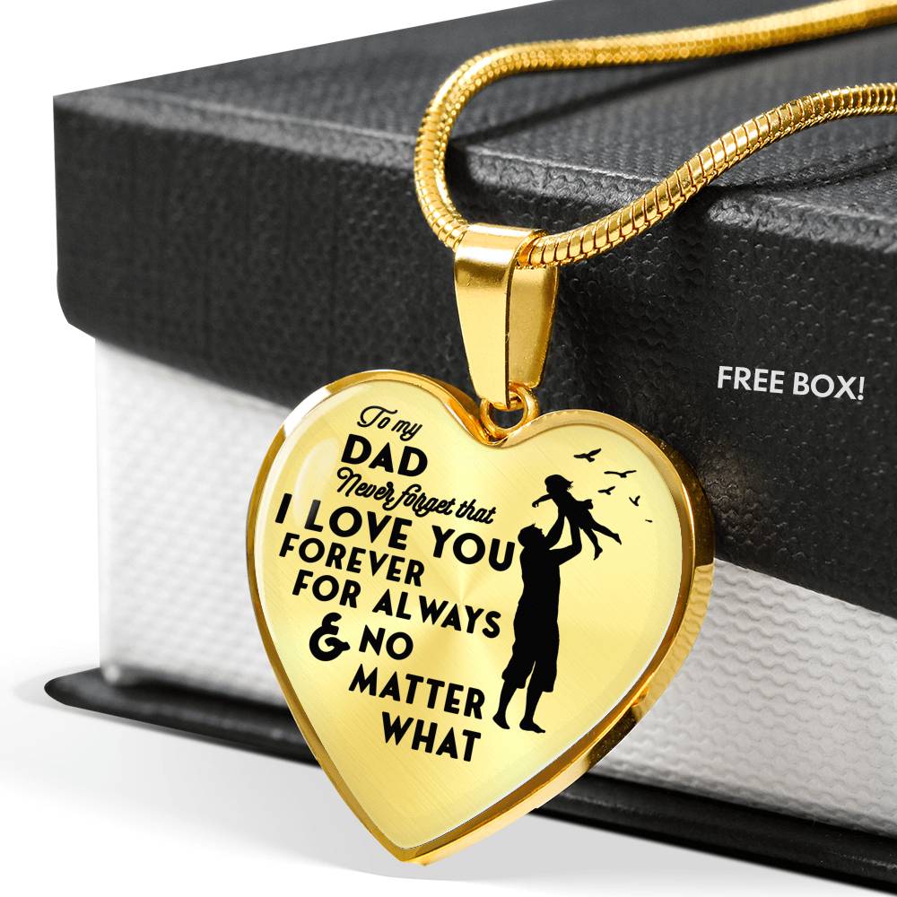 litzzy To My Dad Never Forget That I Love You Dad & Daughter Gifts Jewelry   