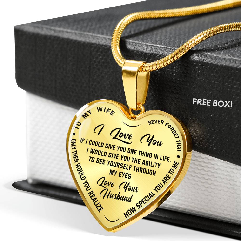 litzzy To My Wife Never Forget That I Love You - Gift For Christmas, Birthday, Anniversary - Necklace Gift For Her, Wife, Girlfriend, Anniversary, Wedding, Valentine, Birthday with Message Card Jewelry Luxury Necklace (Gold) No 