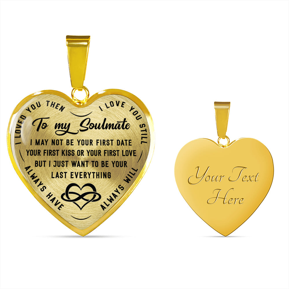 litzzy To My Soulmate - Last Everything - Heart Luxury Necklace - Necklace Gift For Her, Wife, Girlfriend, Anniversary, Wedding, Valentine, Birthday with Message Card Jewelry Luxury Necklace (Gold) Yes 